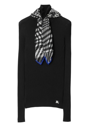 Burberry scarf-detail ribbed jumper - Black