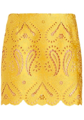 ETRO embroidered design mini skirt - Yellow