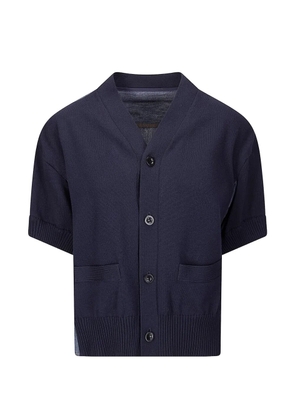 sacai denim knit cardigan - Blue