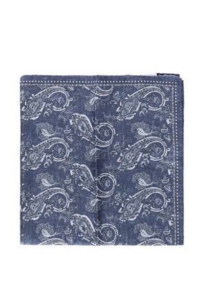 Eleventy paisley-print silk scarf - Blue