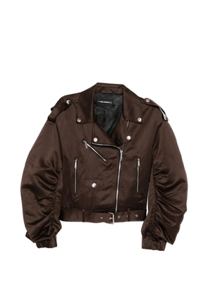 Karl Lagerfeld satin biker jacket - Brown