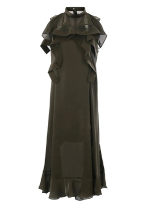 sacai sleeveless chiffon dress - Green