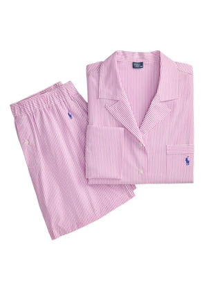 Polo Ralph Lauren striped cropped poplin pyjama set - Pink