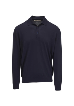 Maurizio Baldassari point collar ribbed polo shirt - Blue