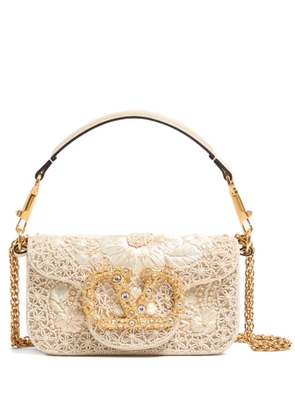 Valentino Garavani small Locò embroidered shoulder bag - Neutrals
