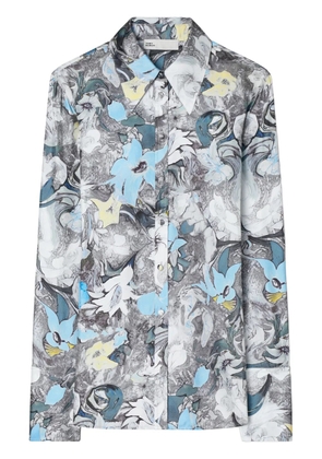 Tory Burch floral-print silk shirt - Grey