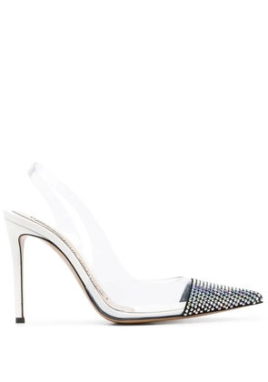 Alexandre Vauthier Amber Ghost 100mm crystal-embellished stiletto pumps - White