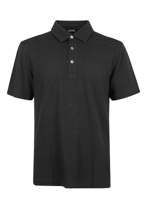 Zegna buttoned polo shirt - Black