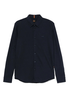 BOSS logo-embroidered shirt - Blue