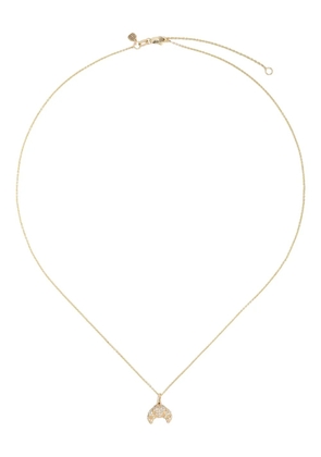 Sydney Evan 14kt yellow gold small Croissant Charm diamond necklace
