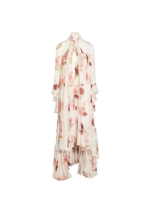 Giambattista Valli Pansies-print maxi dress - Neutrals