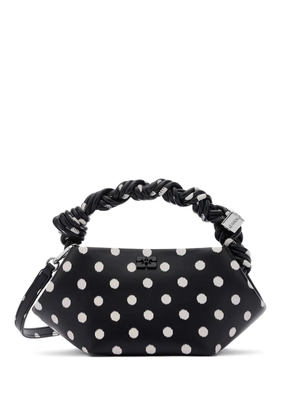GANNI mini Bow polka-dot tote bag - Black
