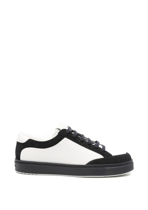 Emporio Armani colour block leather sneakers - White