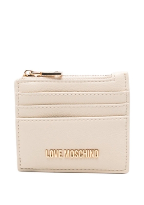 Love Moschino heart zip card holder - Neutrals