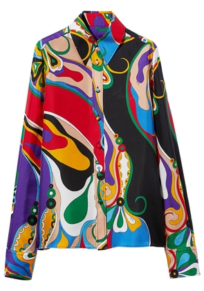 PUCCI Orchidee-print silk-twill shirt - Red
