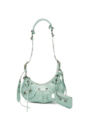 Balenciaga Pre-Owned XS Le Cagole embossed-leather shoulder bag - Blue