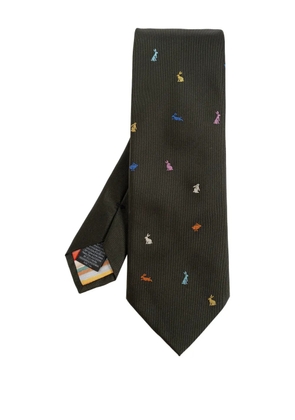 Paul Smith rabbit silk tie - Green