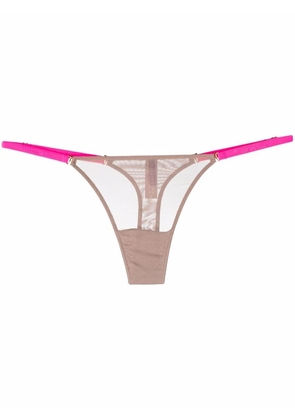 Maison Close Corps à Corps mesh mini thong - Neutrals