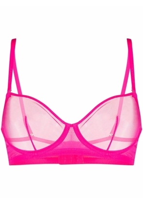 Maison Close Corps à Corps Neon sheer balconette bra - Pink