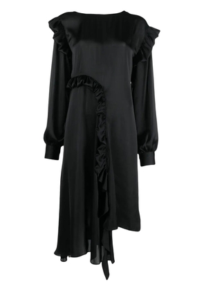 REMAIN ruffled long-sleeved maxi dress - Black