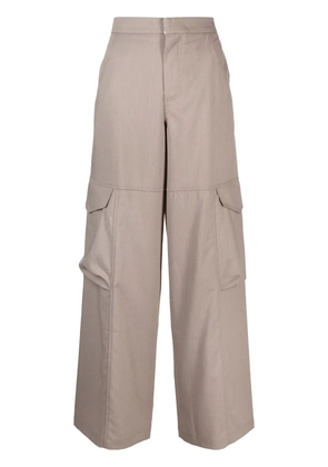 GCDS wide-leg cargo trousers - Grey