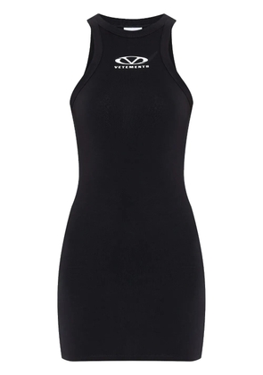 VETEMENTS logo-print mini dress - Black