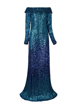 Tadashi Shoji sequin off-shoulder maxi dress - Blue