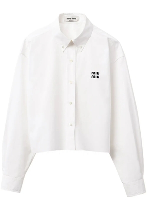 Miu Miu Cropped poplin shirt - Black