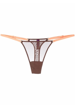 Maison Close Corps à Corps mesh mini thong - Brown