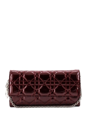 Christian Dior Pre-Owned Lady Dior Rendez Vous Short Chain Wallet Cannage Quilt Patent shoulder bag - Red