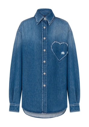 Moschino heart-detail long-sleeve shirt - Blue
