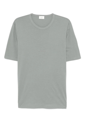 Saint Laurent logo-embroidered T-shirt - Grey