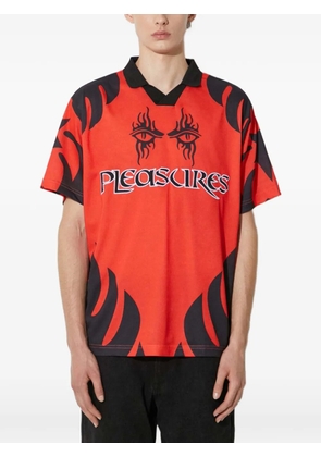 Pleasures logo-print polo shirt - Red