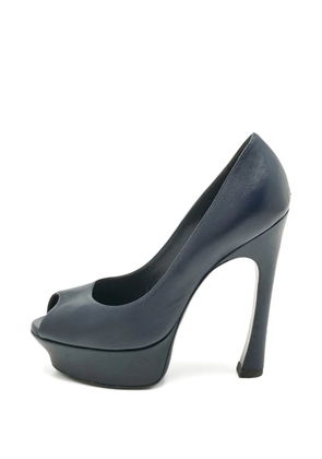 Saint Laurent Pre-Owned leather peep-toe pumps - Blue