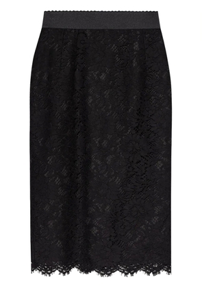 Dolce & Gabbana lace-panel midi skirt - Black