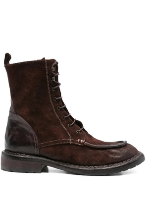 KING TARTUFOLI lace-up suede-leather boots - Brown