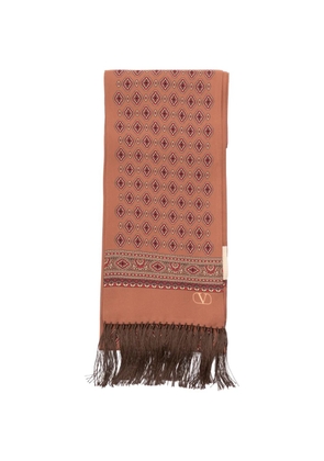 Valentino Garavani printed silk scarf - Brown