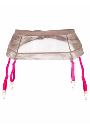 Maison Close Corps à Corps mesh garter belt - Neutrals