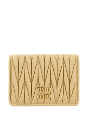 Miu Miu matelassé leather card holder - Neutrals