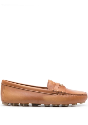 Miu Miu coin-detail leather loafers - Brown