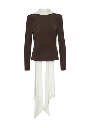 ROTATE BIRGER CHRISTENSEN long-sleeved scarf top - Brown