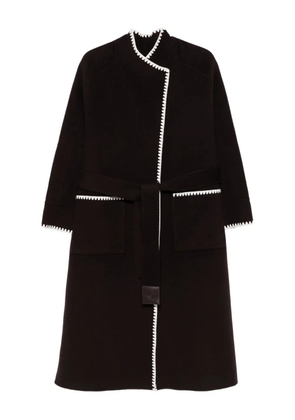 Maje scallop-trimmed belted coat - Brown