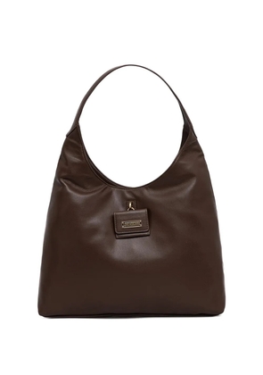 Love Moschino logo-plaque tote bag - Brown