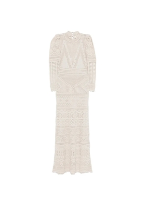 ISABEL MARANT Dione long-sleeve knitted dress - Neutrals