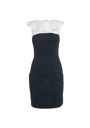 Just Cavalli Vintage ruffle-neck wool mini dress - Black