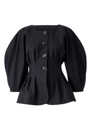 Carolina Herrera puff-sleeve pleated jacket - Black