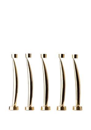 Fourth Street fin candlesticks holders set (set of five) - Gold