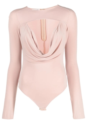 ALESSANDRO VIGILANTE cut-out cowl-effect bodysuit - Pink