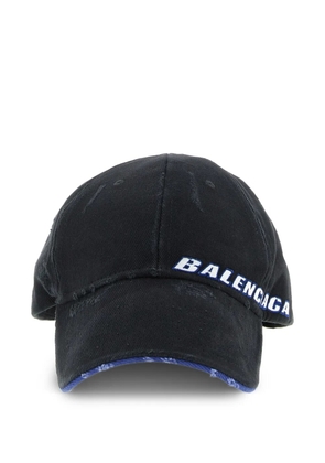 Balenciaga Tilted Typo logo cotton cap - Black