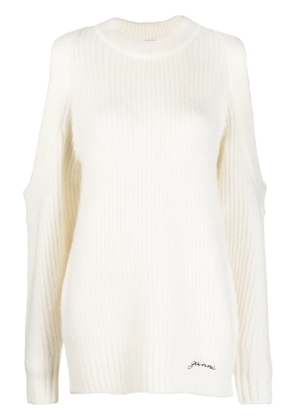 GANNI cold-shoulder jumper - White